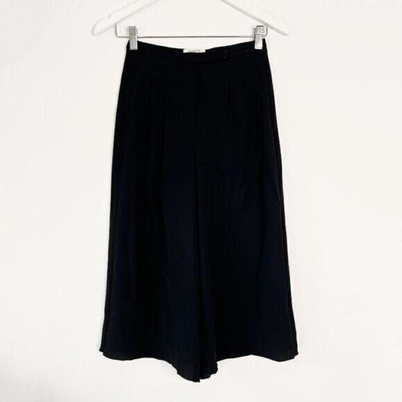 Aritzia Babaton Lazarus Black High Waist Wide Crop Culotte Pants - Picture 2 of 7